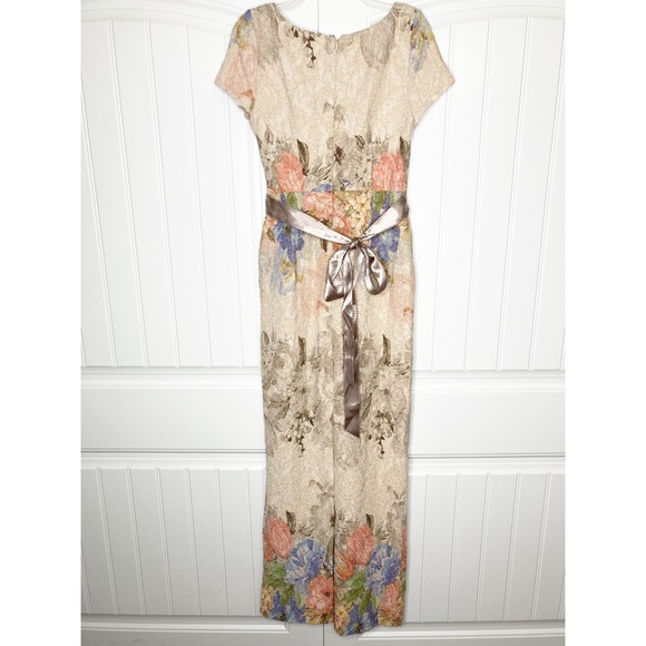 BHLDN Adrianna Papell Melinda Floral Matelasse Column Gown 6 MOB - Picture 5 of 7